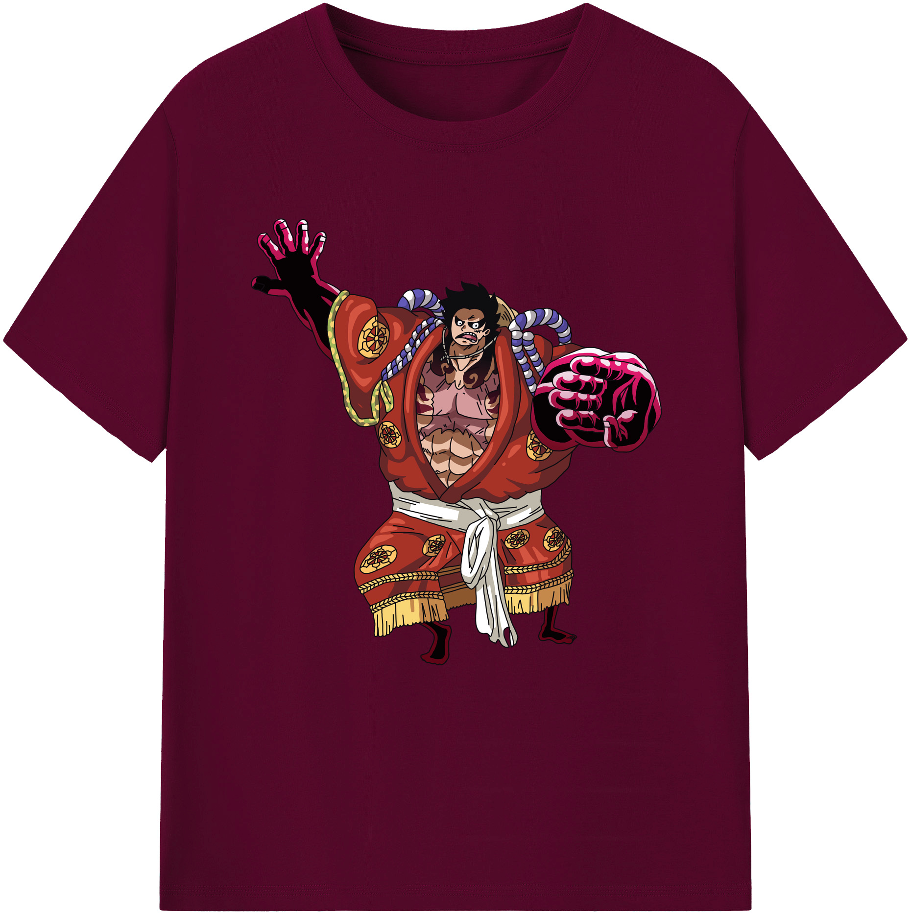 ワンピース モンキー・D・ルフィ ONE PIECE Monkey D. Luffy レディースカジュアルプリントTシャツ（綿100％）